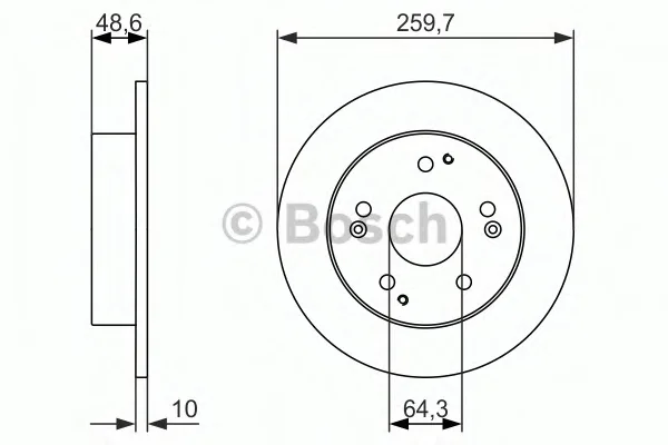 0 986 479 964 BOSCH Тормозной диск (фото 1)