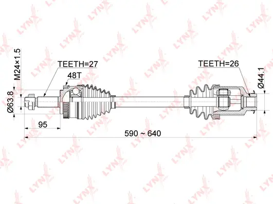 CD-1073A LYNXAUTO Приводной вал (фото 1)