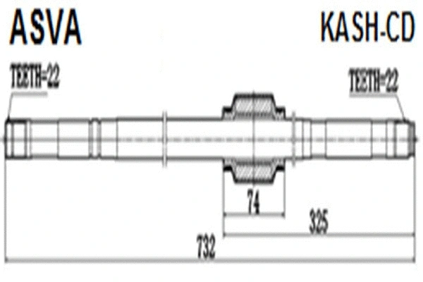 KASH-CD ASVA Приводной вал (фото 1)