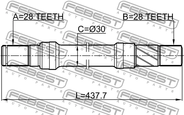 0512-CX7RH FEBEST Приводной вал (фото 2)