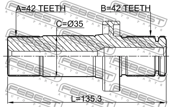 2312-TRT5LH FEBEST Приводной вал (фото 2)
