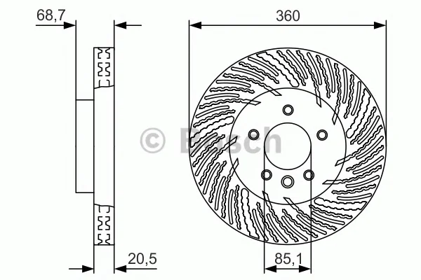 0 986 479 V03 BOSCH Тормозной диск (фото 1)