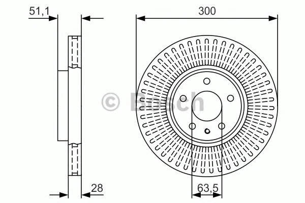 0 986 479 V33 BOSCH Тормозной диск (фото 1)