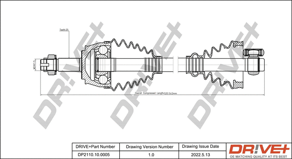 DP2110.10.0005 Dr!ve+ Приводной вал (фото 1)