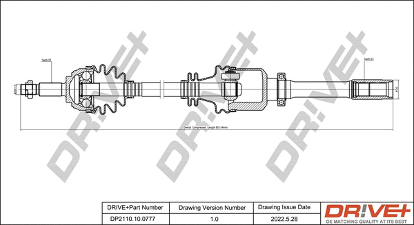 DP2110.10.0777 Dr!ve+ Приводной вал (фото 1)