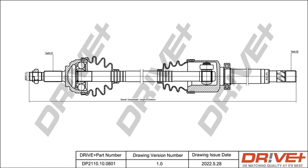 DP2110.10.0801 Dr!ve+ Приводной вал (фото 1)