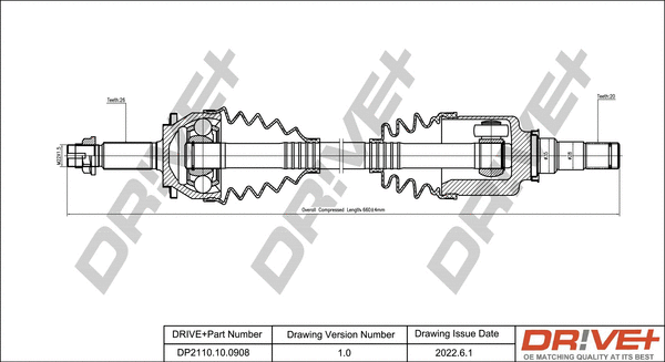 DP2110.10.0908 Dr!ve+ Приводной вал (фото 1)
