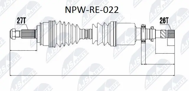 NPW-RE-022 NTY Приводной вал (фото 1)