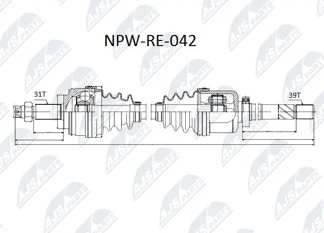 NPW-RE-042 NTY Приводной вал (фото 1)