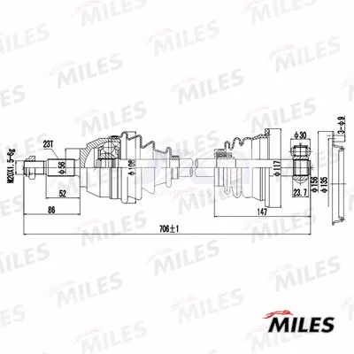 GC01109 MILES Приводной вал (фото 2)