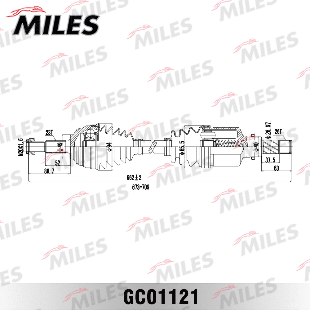 GC01121 MILES Приводной вал (фото 3)