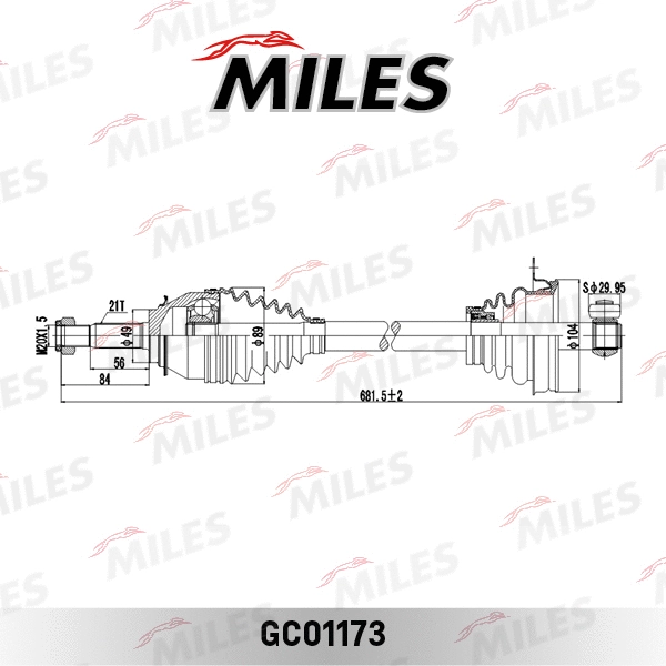 GC01173 MILES Приводной вал (фото 2)