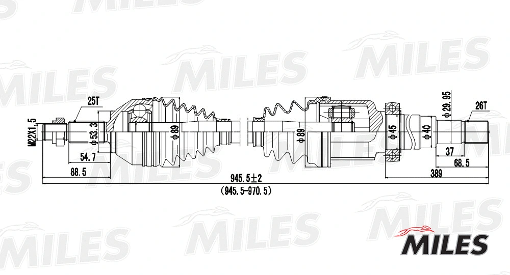 GC02053 MILES Приводной вал (фото 3)