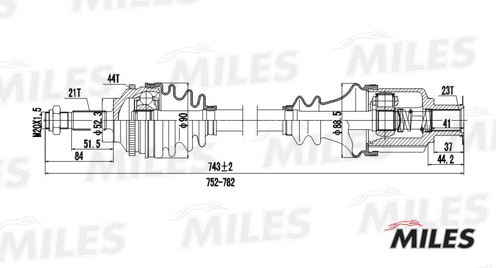 GC02115 MILES Приводной вал (фото 3)