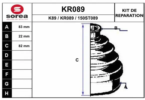 KR089 EAI Комплект пыльника, приводной вал (фото 1)