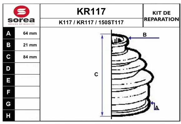 KR117 EAI Комплект пыльника, приводной вал (фото 1)