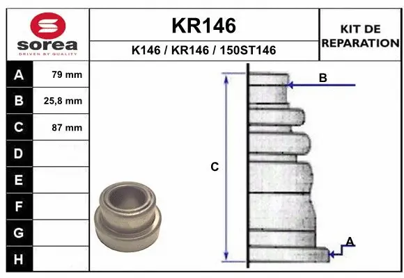 KR146 EAI Комплект пыльника, приводной вал (фото 1)