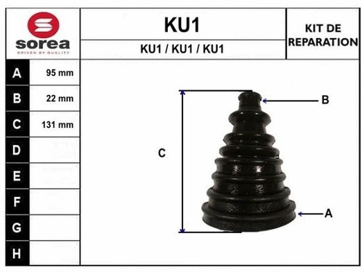 KU1 EAI Комплект пыльника, приводной вал (фото 1)