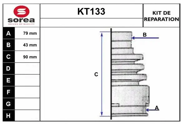 KT133 SERA Комплект пыльника, приводной вал (фото 1)