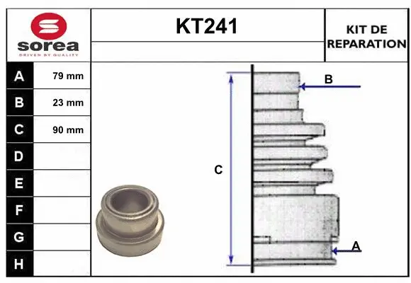 KT241 SERA Комплект пыльника, приводной вал (фото 1)