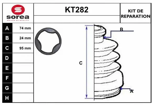 KT282 SERA Комплект пыльника, приводной вал (фото 1)