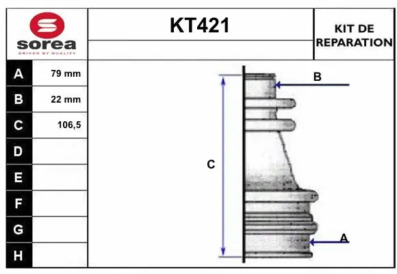 KT421 SERA Комплект пыльника, приводной вал (фото 1)