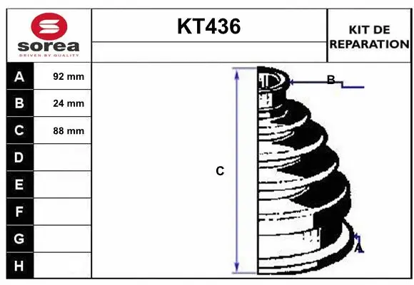 KT436 SERA Комплект пыльника, приводной вал (фото 1)