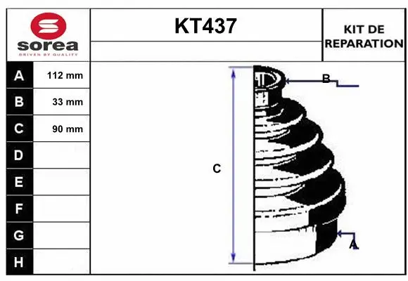 KT437 SERA Комплект пыльника, приводной вал (фото 1)