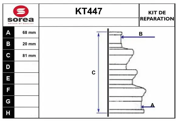 KT447 SERA Комплект пыльника, приводной вал (фото 1)