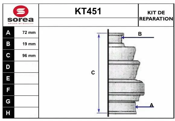 KT451 SERA Комплект пыльника, приводной вал (фото 1)