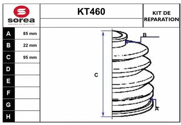 KT460 SERA Комплект пыльника, приводной вал (фото 1)