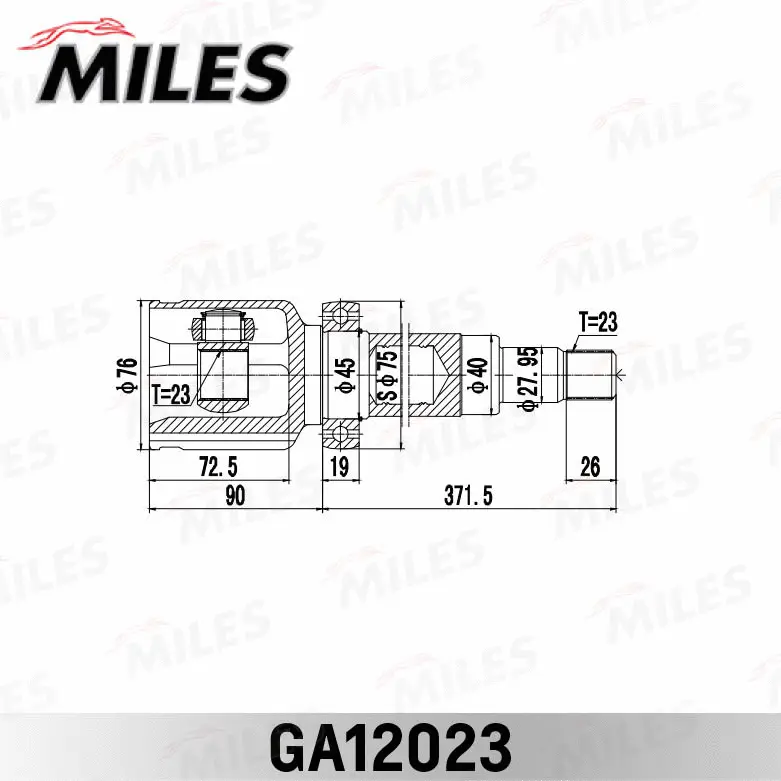 GA12023 MILES Комплект пыльника, приводной вал (фото 3)