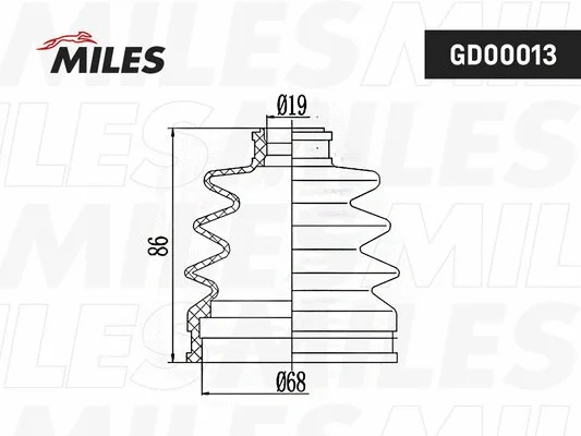 GD00013 MILES Комплект пыльника, приводной вал (фото 3)