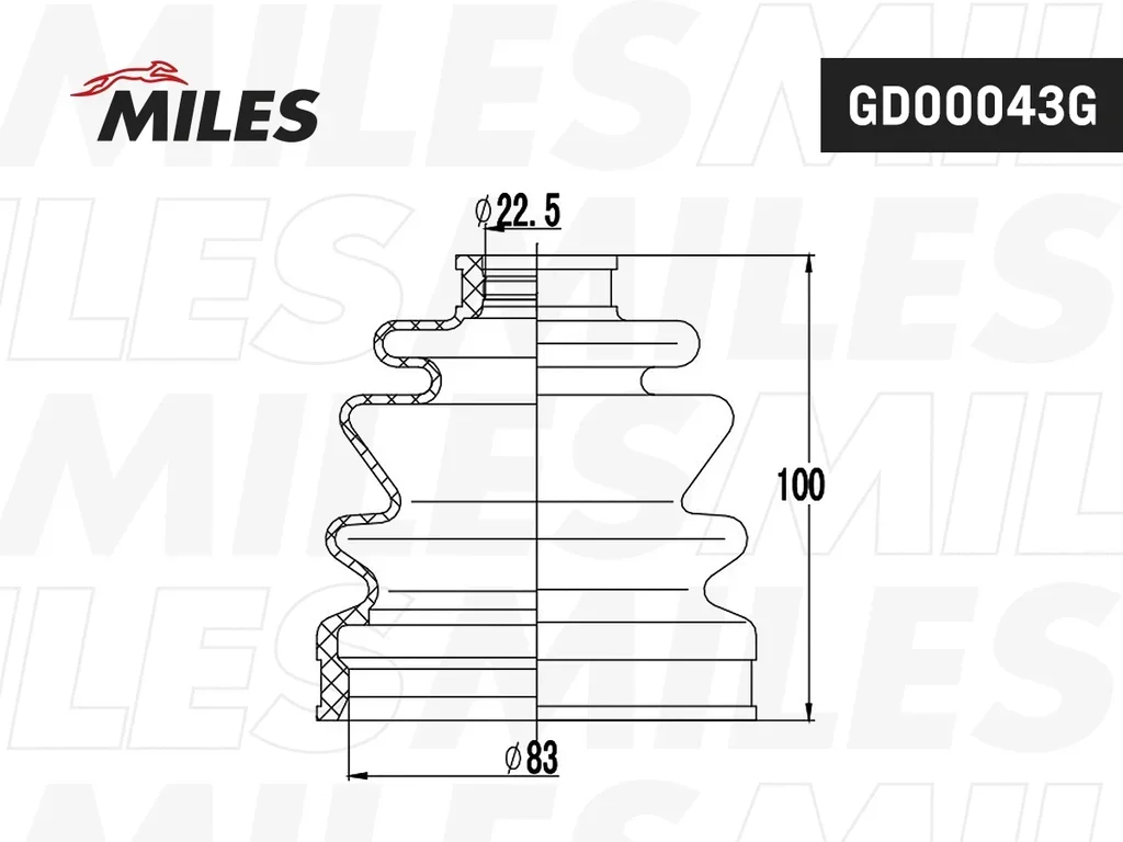 GD00043G MILES Комплект пыльника, приводной вал (фото 3)