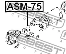 ASM-75 FEBEST Шарнир, продольный вал (фото 2)
