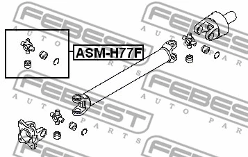 ASM-H77F FEBEST Шарнир, продольный вал (фото 2)