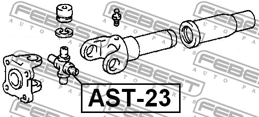 AST-23 FEBEST Шарнир, продольный вал (фото 2)