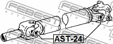 AST-24 FEBEST Шарнир, продольный вал (фото 2)