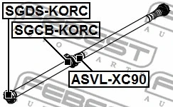 SGDS-KORC FEBEST Шарнир, продольный вал (фото 2)