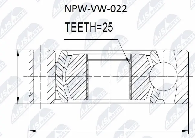 NPW-VW-022 NTY Шарнир, продольный вал (фото 1)