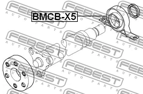 BMCB-X5 FEBEST Подшипник, промежуточный подшипник карданного вала (фото 2)