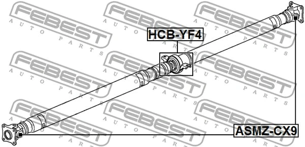HCB-YF4 FEBEST Подшипник, промежуточный подшипник карданного вала (фото 2)