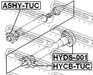 HYCB-TUC FEBEST Подшипник, промежуточный подшипник карданного вала (фото 2)