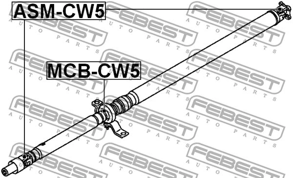 MCB-CW5 FEBEST Подшипник, промежуточный подшипник карданного вала (фото 2)