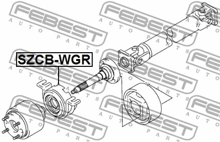 SZCB-WGR FEBEST Подшипник, промежуточный подшипник карданного вала (фото 2)