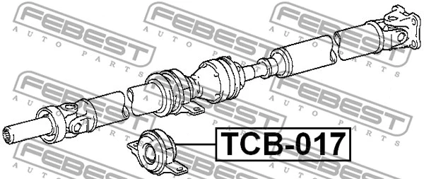 TCB-017 FEBEST Подшипник, промежуточный подшипник карданного вала (фото 2)