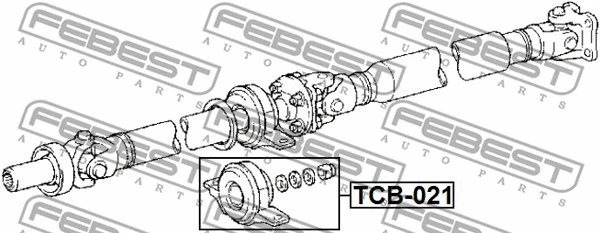 TCB-021 FEBEST Подшипник, промежуточный подшипник карданного вала (фото 2)