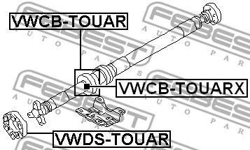 VWCB-TOUARX FEBEST Подшипник, промежуточный подшипник карданного вала (фото 2)