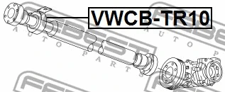 VWCB-TR10 FEBEST Подшипник, промежуточный подшипник карданного вала (фото 2)