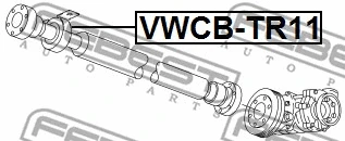 VWCB-TR11 FEBEST Подшипник, промежуточный подшипник карданного вала (фото 2)